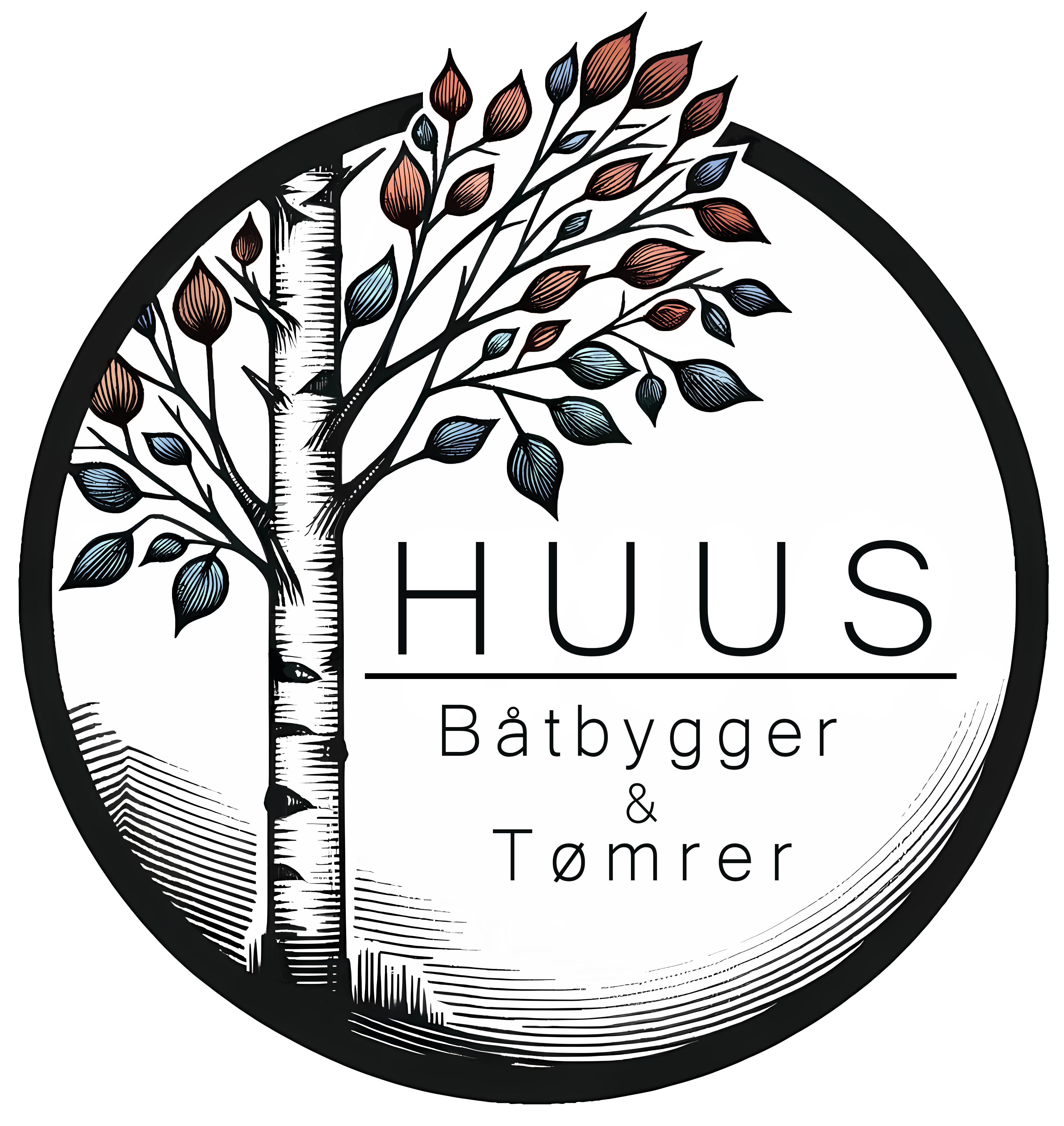 huus båtbygger og tømrer logo